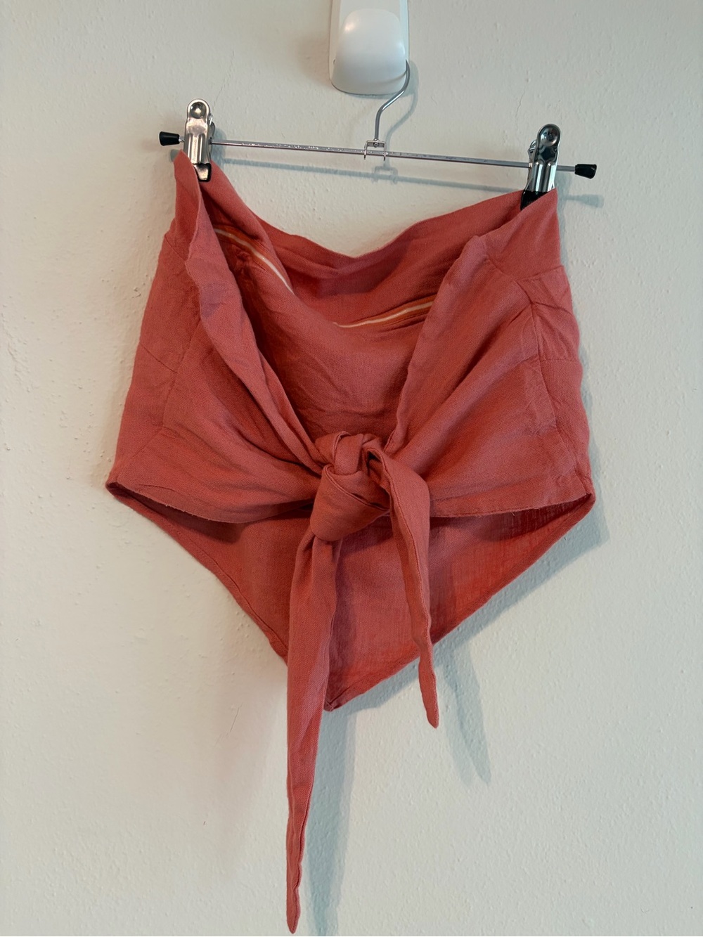Free People Woven Triangle Bandana Scarf  Top in Coral Pink